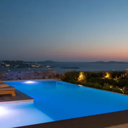 Elegant Mykonos White Satin Private Gym 4 Bedrooms Sea View 빌라